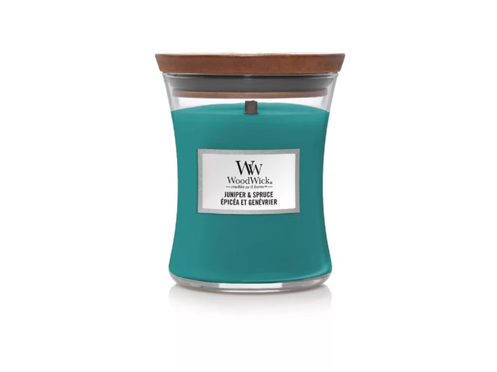 Woodwick Juniper & Spruce Közepes üveg