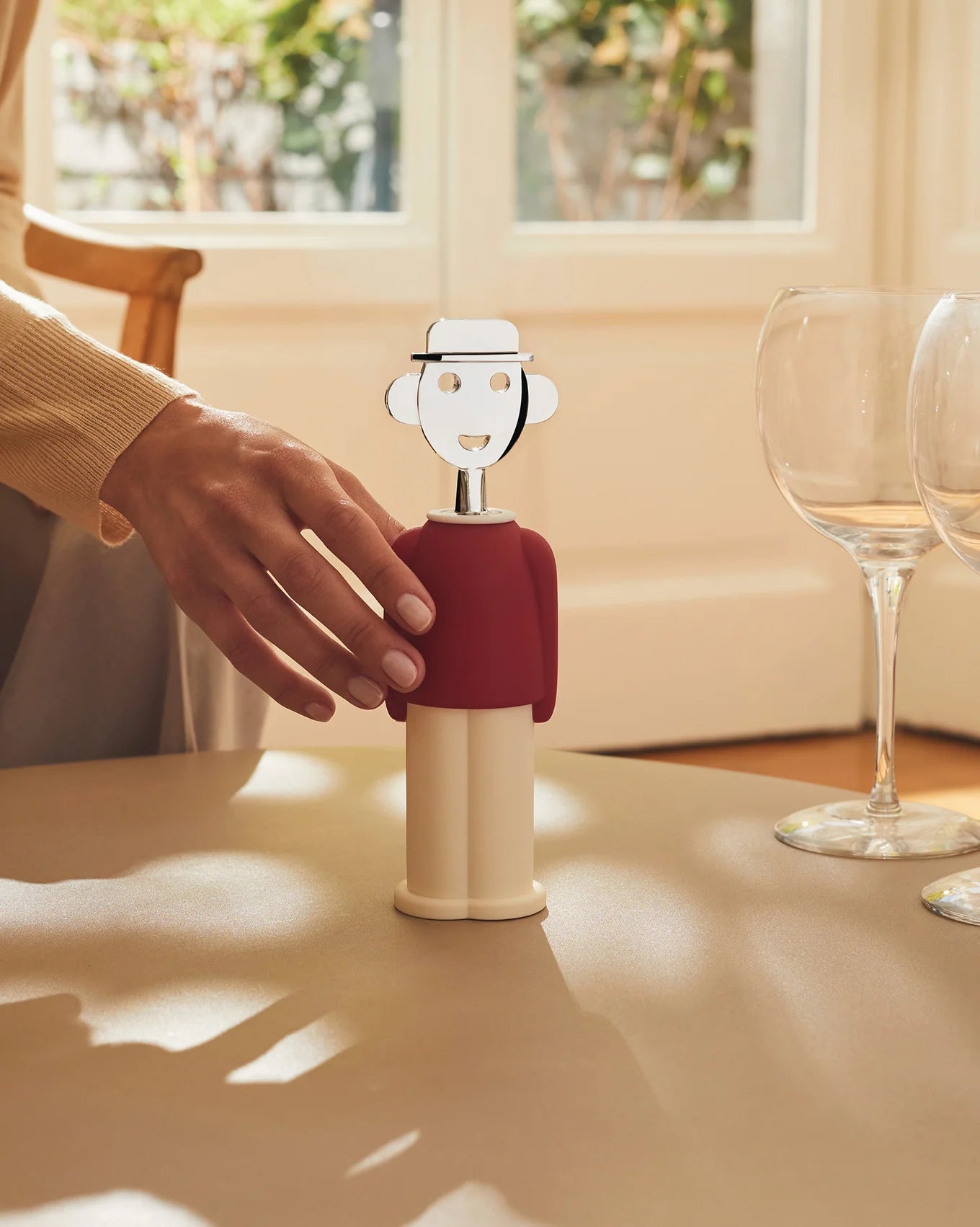 ALESSANDRO M. Dugóhúzó világoskék - piros - Design Pop Up - Alessi