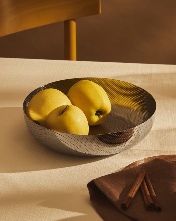 Alessi fém gyümölcskosár, inox