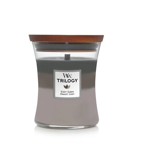 Woodwick Trilogy Cozy Cabin közepes üveg