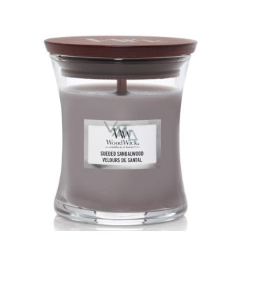 Woodwick Suede & Sandalwood Kis üveg
