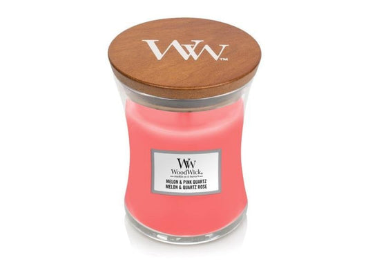 Woodwick Melon & Pink Quartz Közepes üveg