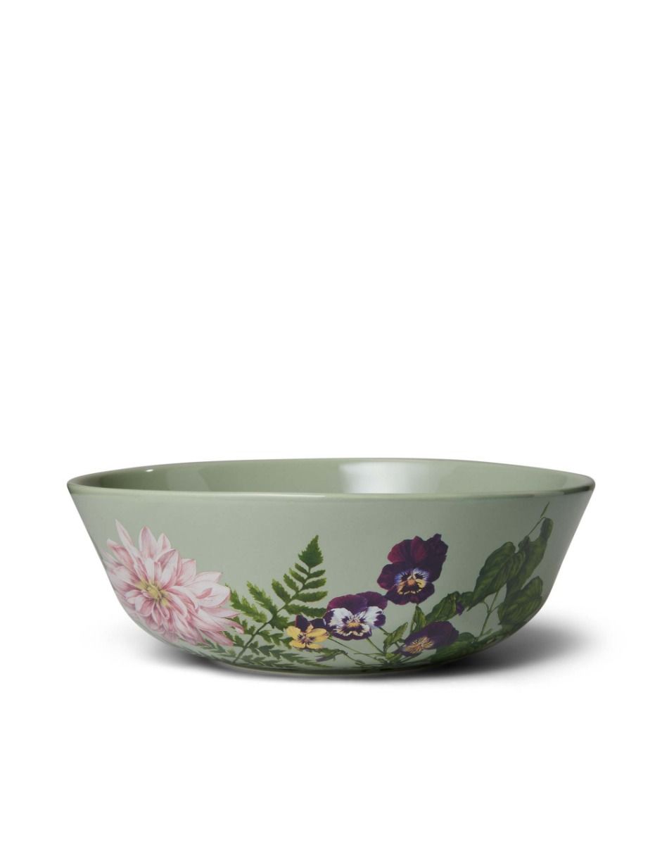 ESSENZA Gallery Nagy Tál (kőzöld alapon színes virágmintával) 23 cm