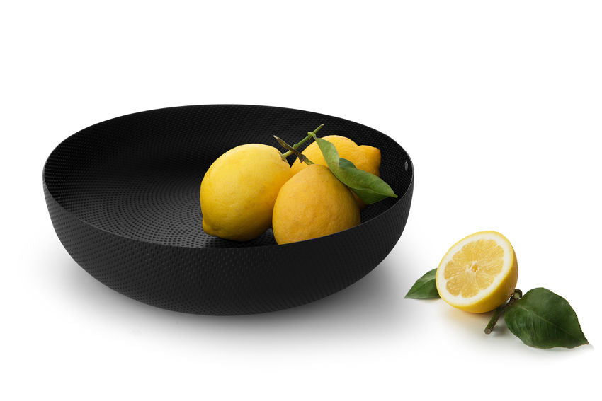 Alessi fém gyümölcskosár 29 cm, matt fekete