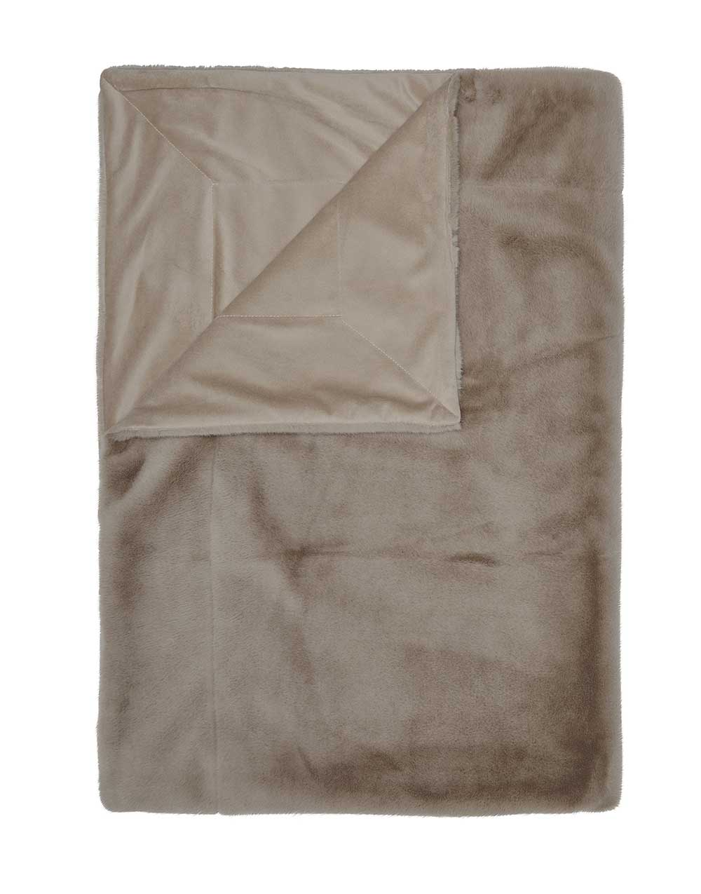 Essenza - Furry Pléd szürkés barna 150x200 - Design Pop Up - Essenza