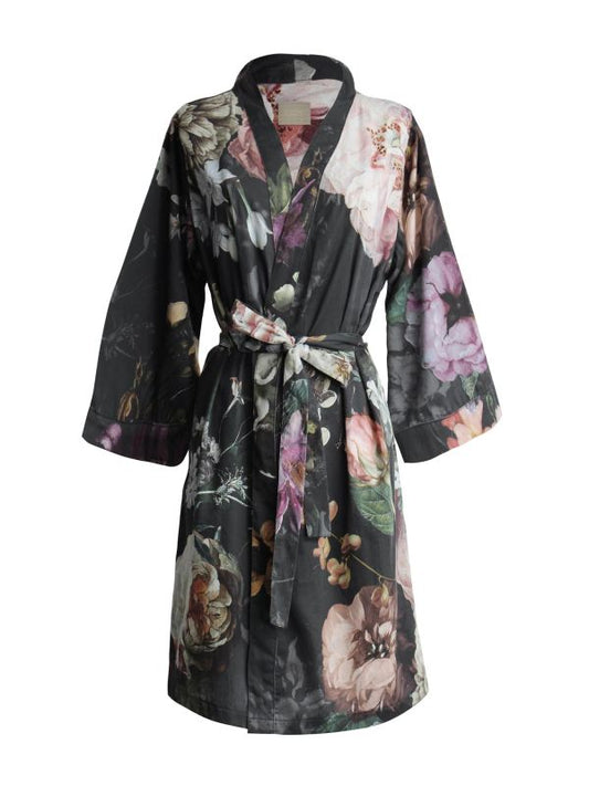 ESSENZA Sarai Fleur Festive Elegáns fekete virágmintás női kimono